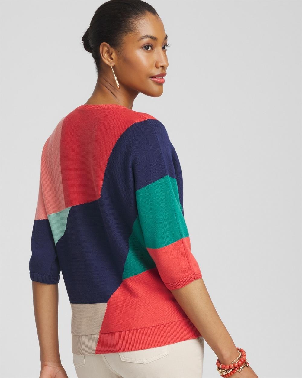 Colorblock Intarsia Pullover Sweater Product Image