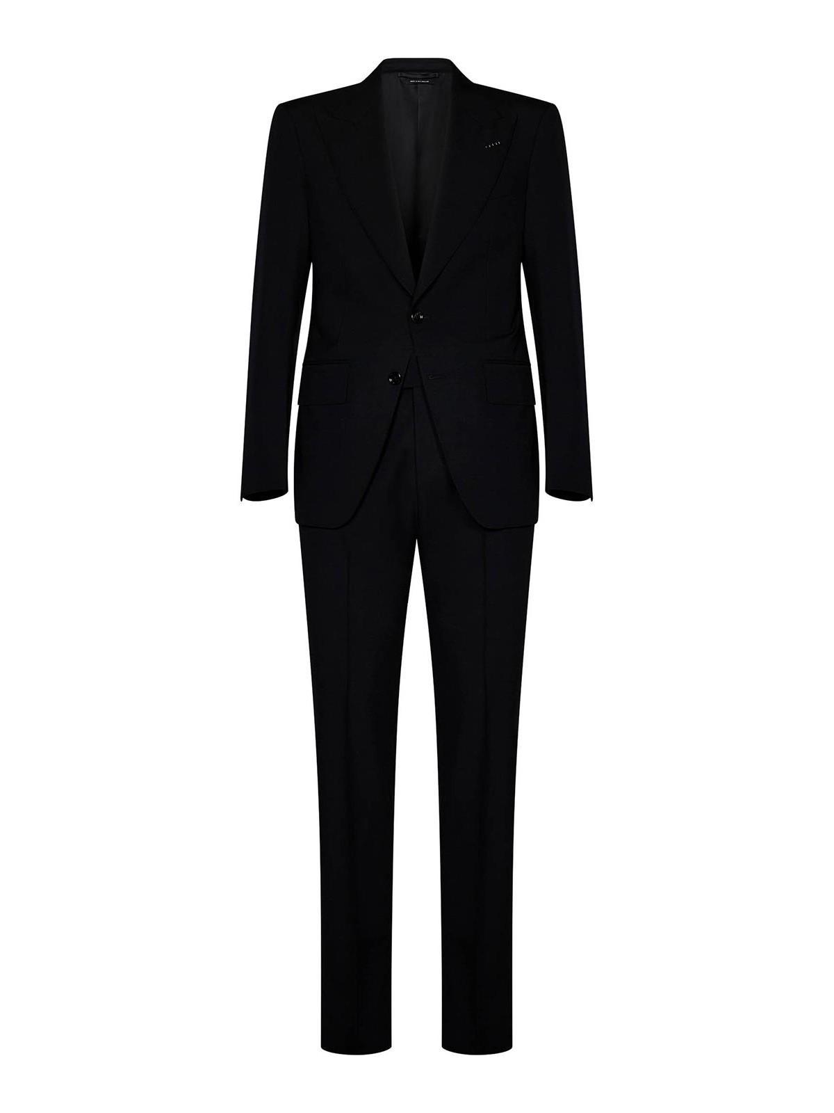 TOM FORD Black Wool Suit With Single-breasted Blazer In Negro Product Image