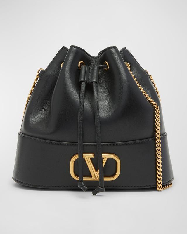 Womens Mini Bucket Bag in Nappa with Vlogo Signature Chain Product Image