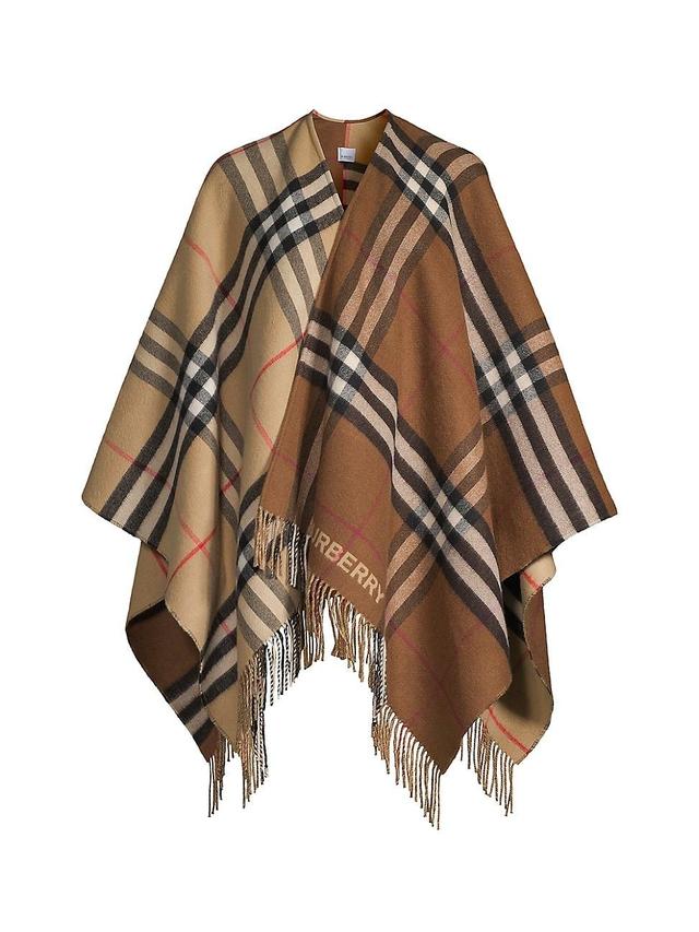 Womens Giant Check Colorblock Cape Product Image