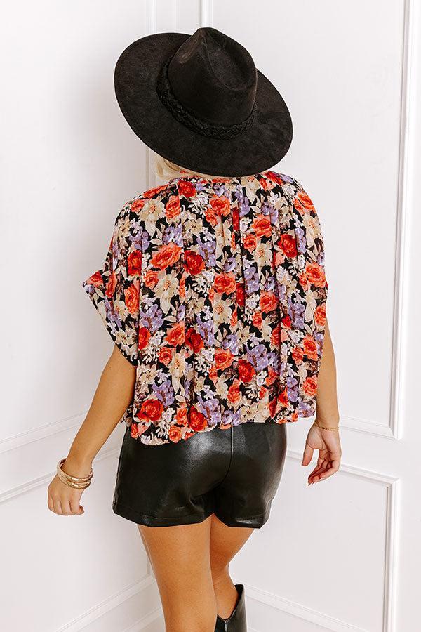 Florals Forward Chiffon Top in Black Product Image