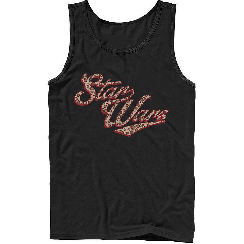 Mens Star Wars Cursive Cheetah Fill Logo Tank Product Image