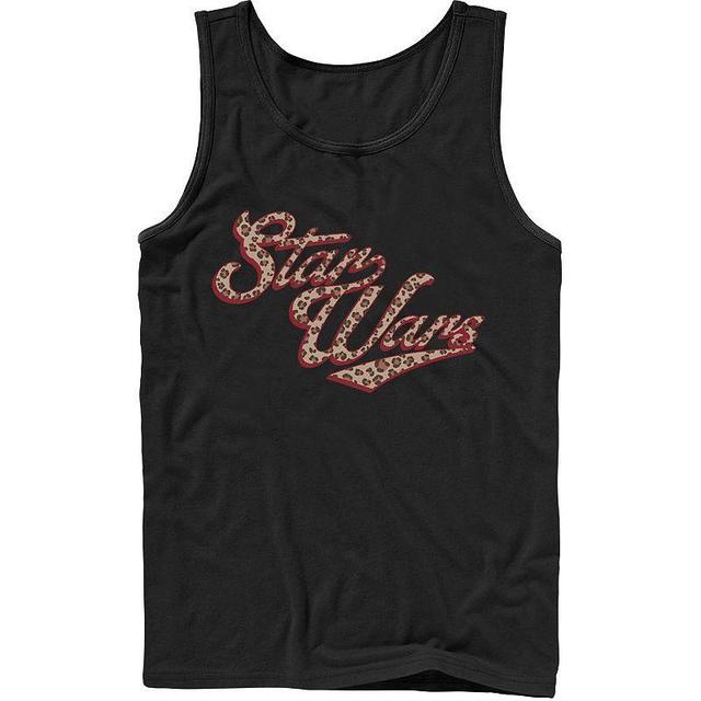 Mens Star Wars Cursive Cheetah Fill Logo Tank Top Athletic Grey Product Image