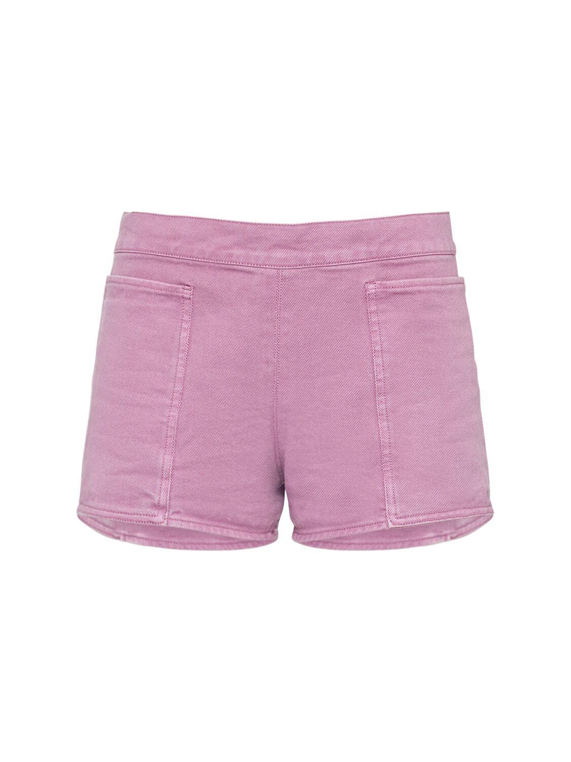 Alibi Midrise Cotton Drill Shorts In Liliac Product Image