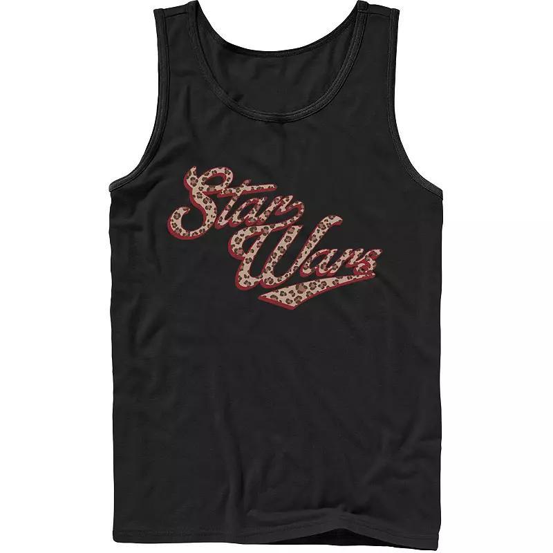 Mens Star Wars Cursive Cheetah Fill Logo Tank Top Product Image