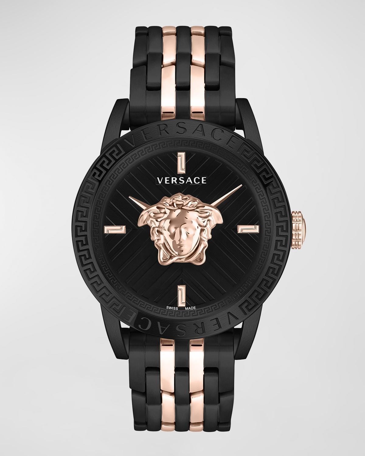 Versace Mens V-Code Quartz Analog Gold Stainless Steel Bracelet Watch Product Image