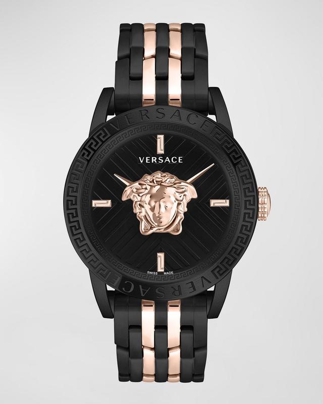 Versace V-Code Leather Strap Watch, 43mm Product Image