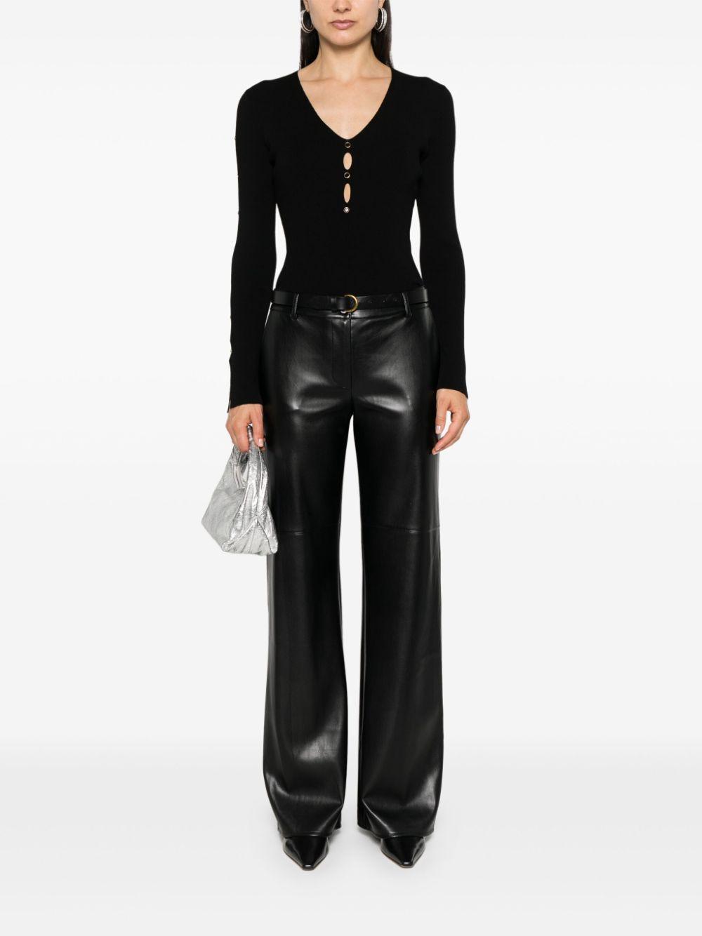 faux-leather flared trousers Product Image