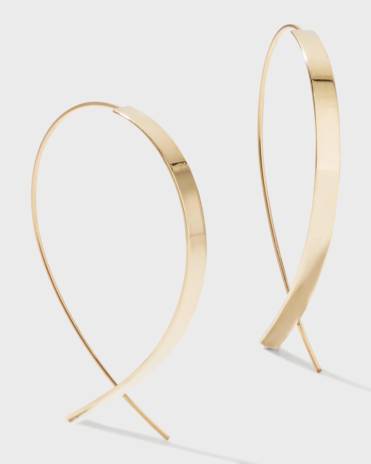 Flat Small Upside-Down Hoop Earrings Product Image