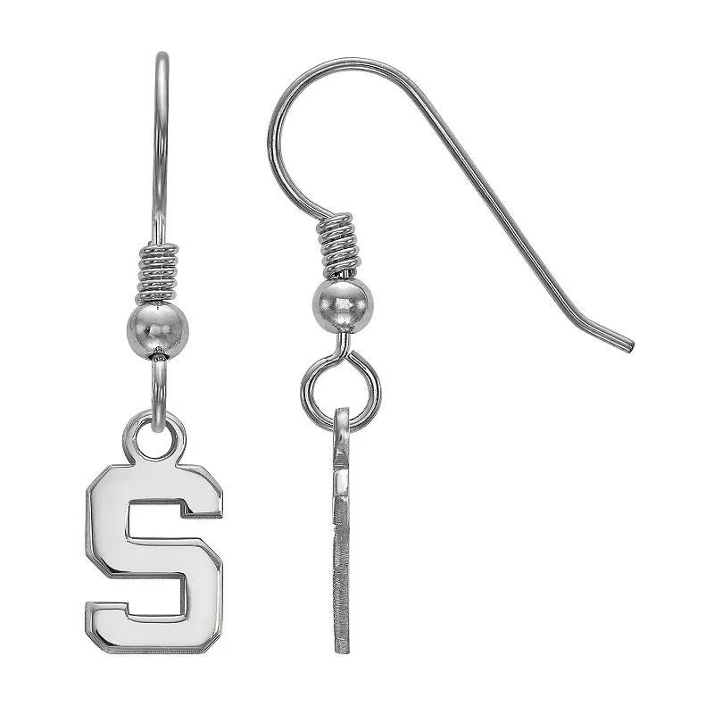 LogoArt Michigan State Spartans Sterling Silver Extra Small Dangle Earrings, Womens Product Image