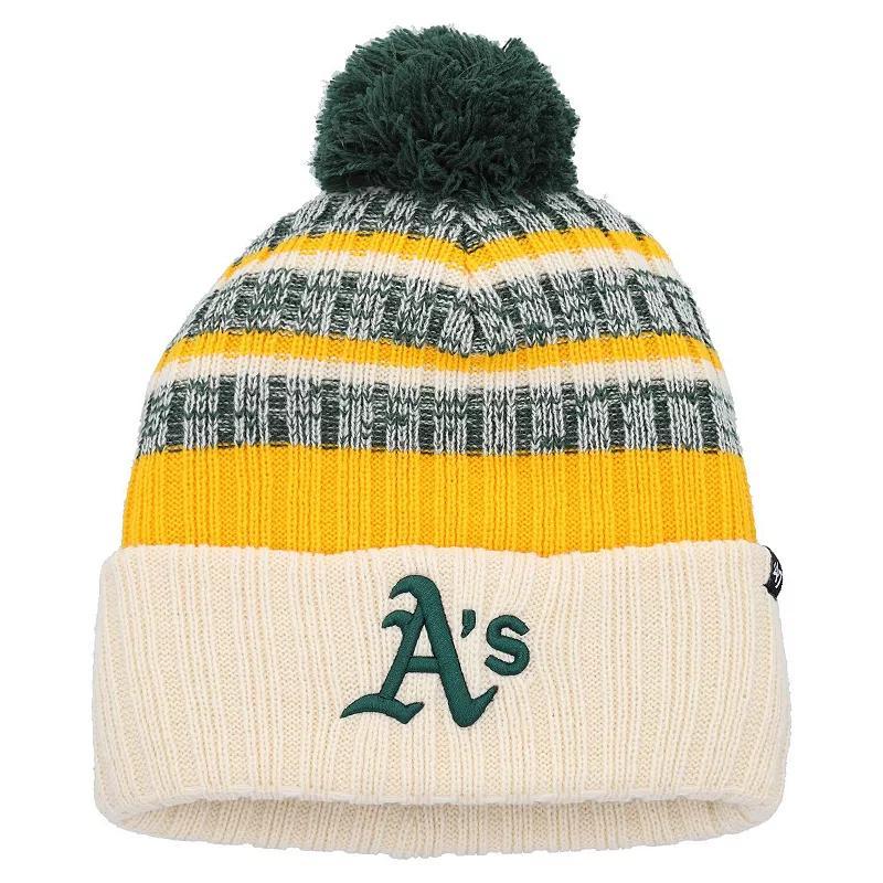 Mens 47 Natural Oakland Athletics Tavern Cuffed Knit Hat with Pom Product Image