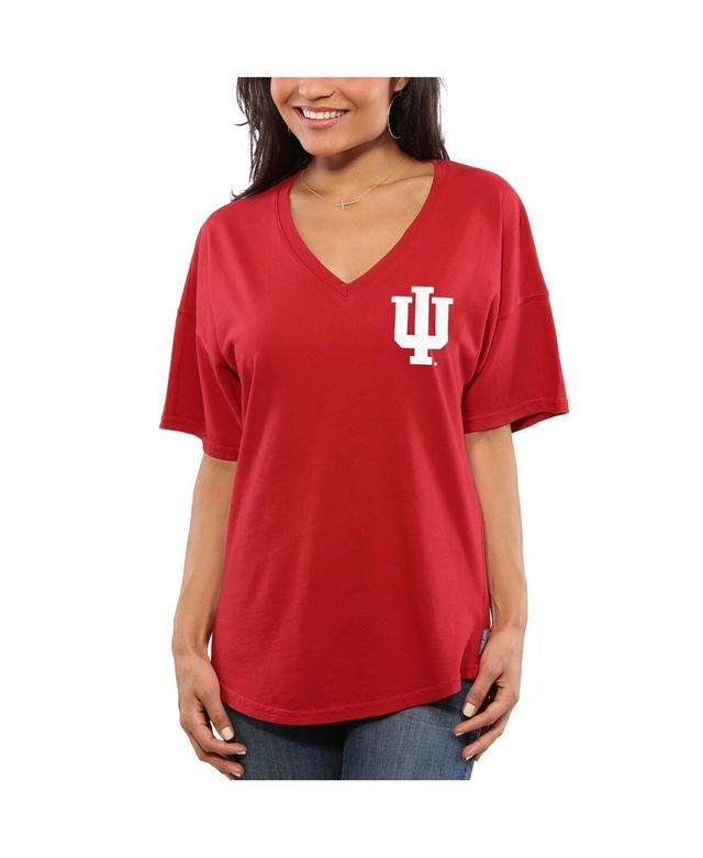 Womens Crimson Indiana Hoosiers Spirit Jersey Oversized T-Shirt Product Image