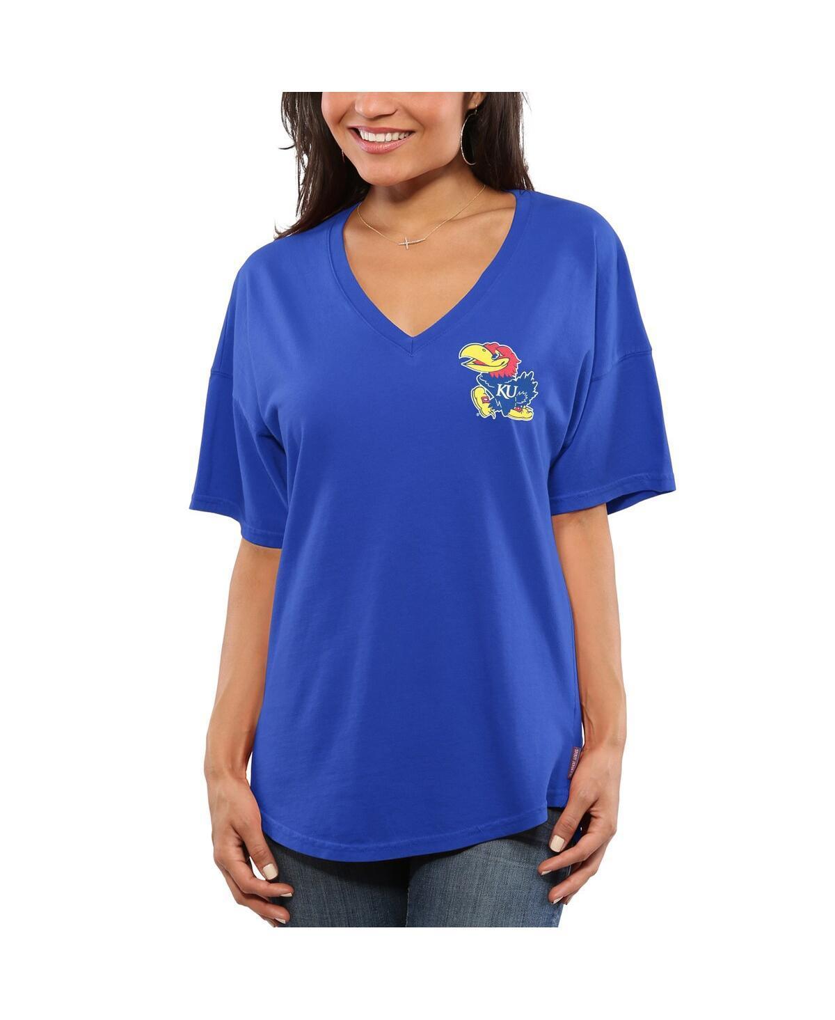 Womens Royal Kansas Jayhawks Spirit Jersey Oversized T-shirt product image