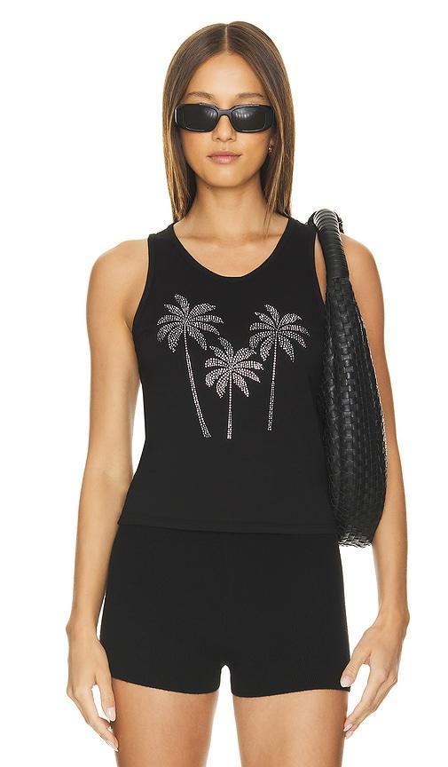 Luciana Crystal Palm Trees Fitted Tank Product Image