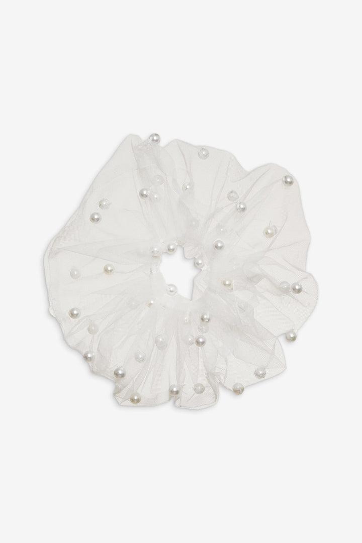 Rosemary Oversized Scrunchie — White Product Image