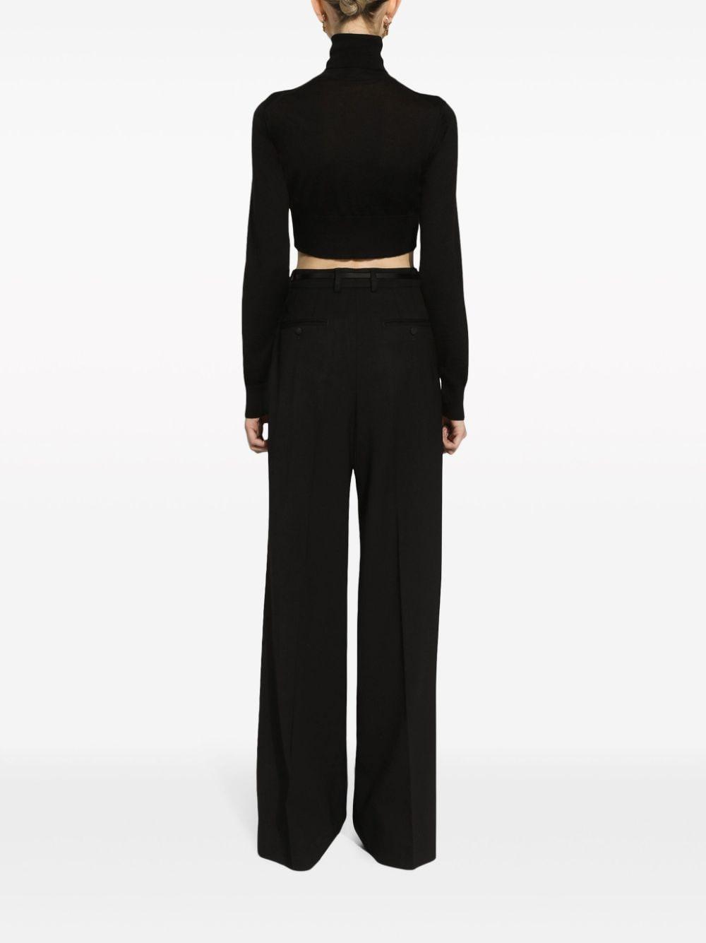 Pressed-crease Palazzo Pants In Black Product Image