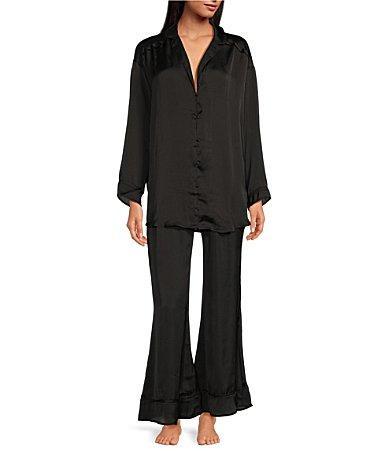 Free People Dreamy Days Solid Lightweight Satin Oversized Pajama Set Product Image