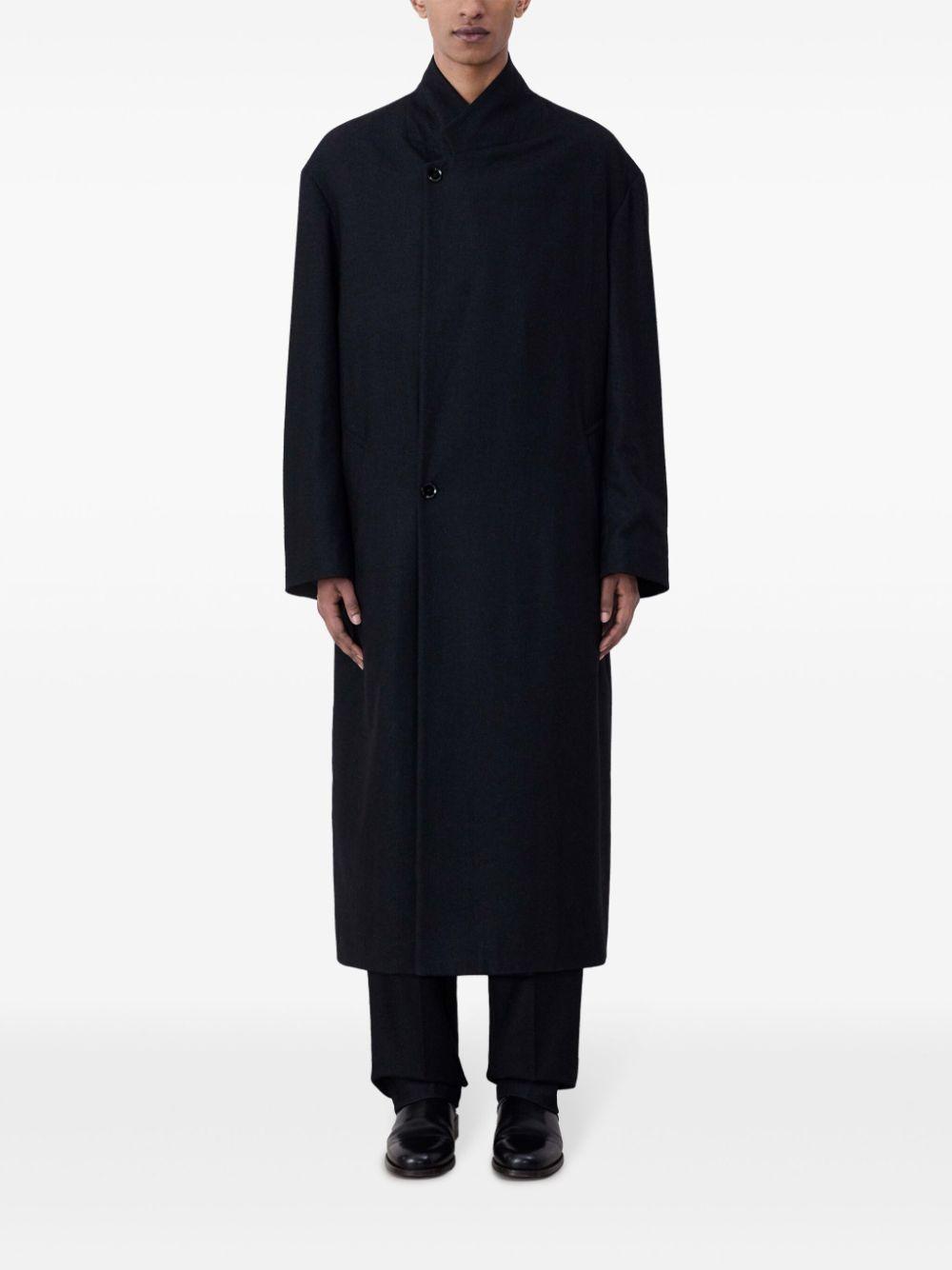 LEMAIRE Double Breasted Maxi-coat In Grey Product Image