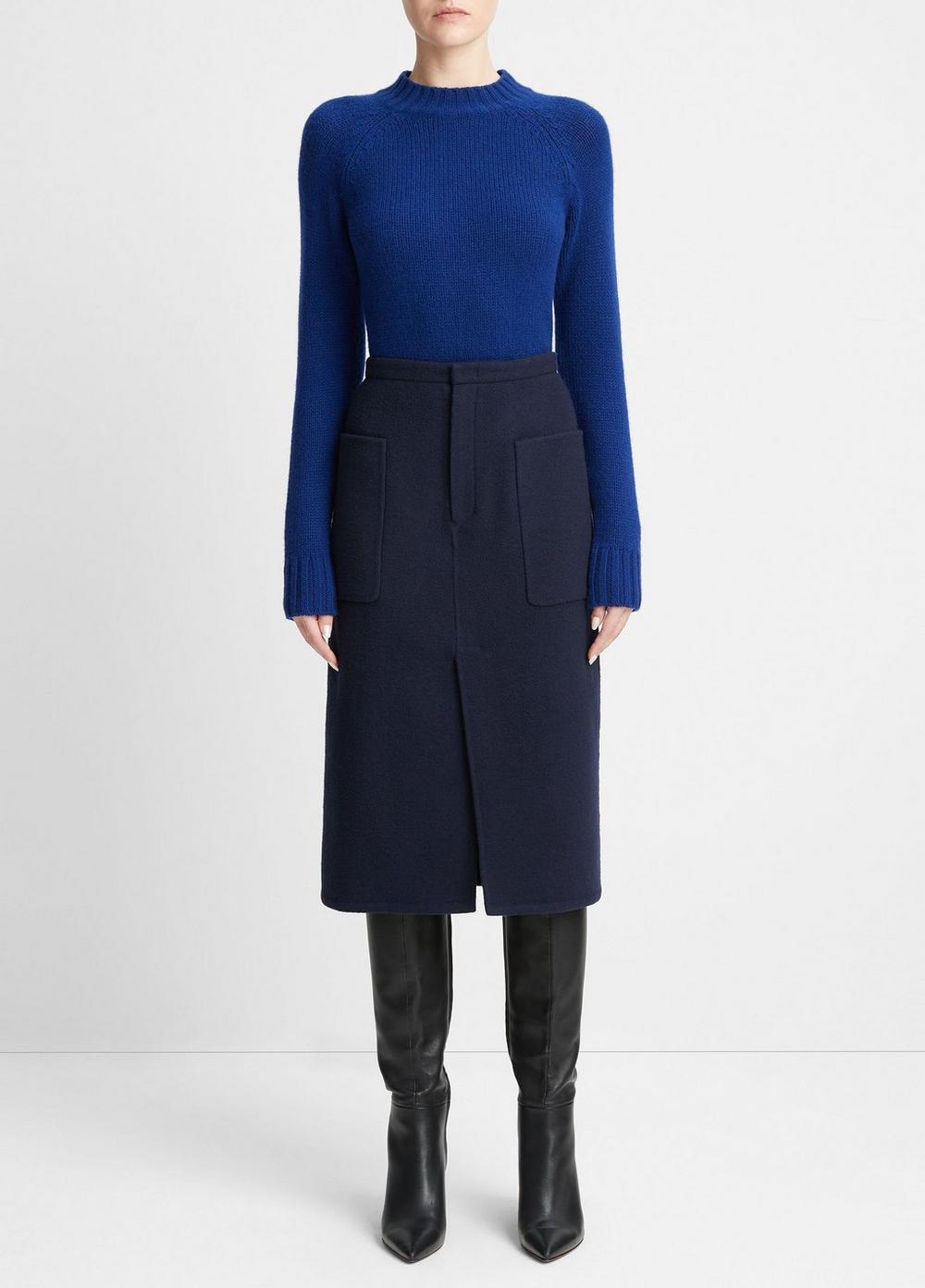 Brushed Wool-Blend Pencil Skirt Product Image