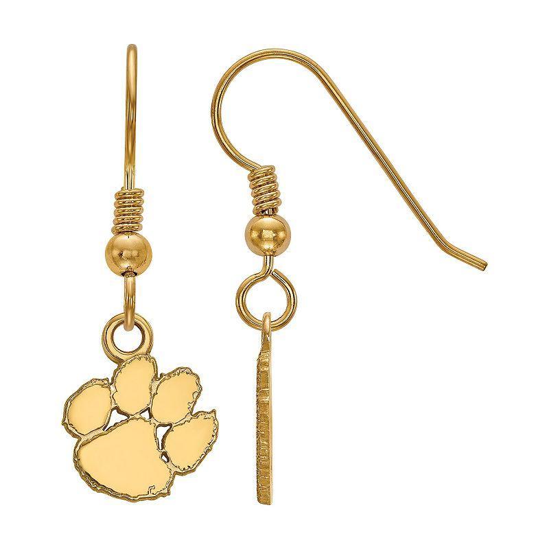 LogoArt Sterling Silver 14k Gold Plated Clemson Tigers XS Dangle Earrings, Womens Product Image