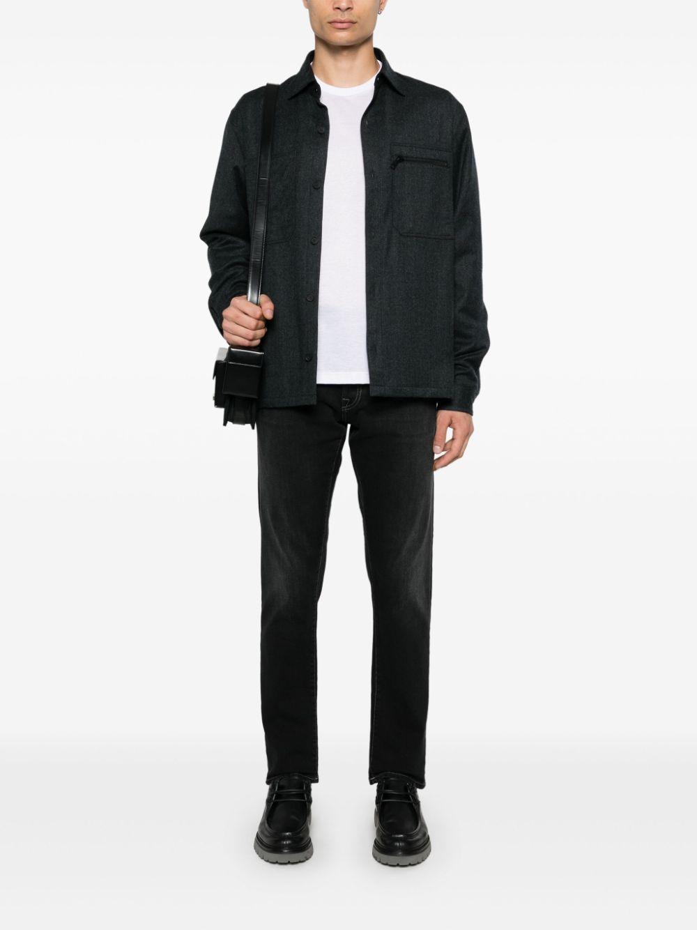 ZEGNA Merino Wool Overshirt In Grey Product Image