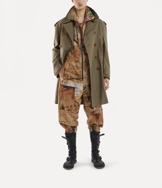 Stripped Trench Coat  Product Image