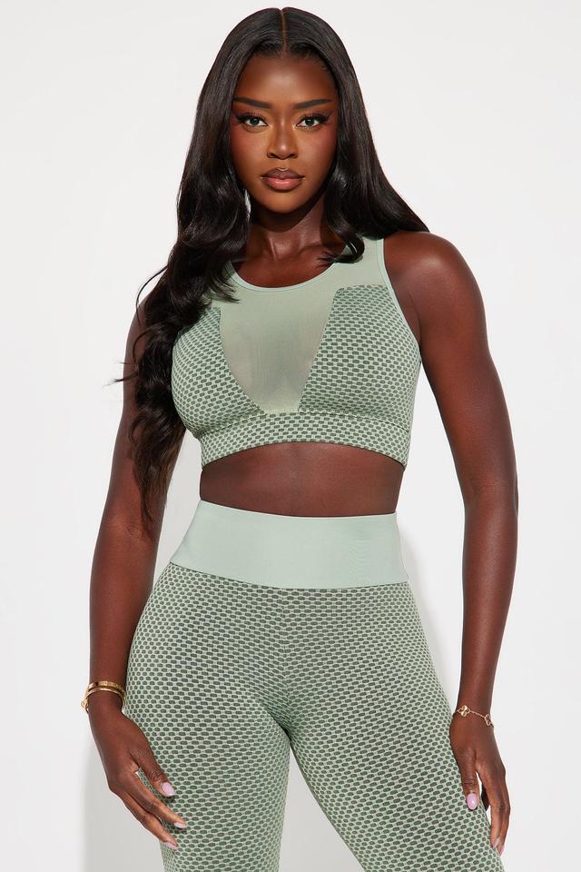 Stay In Sync Textured Sports Bra - Mint Product Image