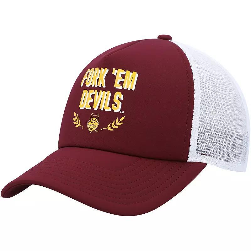 Mens adidas Maroon Arizona State Sun Devils Phrase Foam Front Trucker Adjustable Hat Product Image