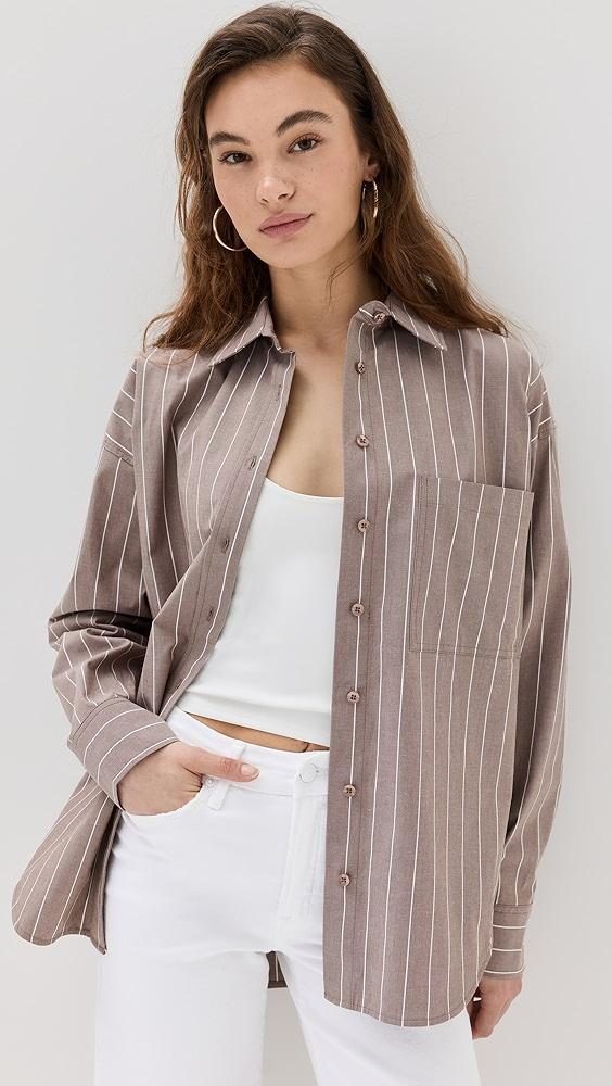 Good American Oversized Stripe Shirt | Shopbop Product Image