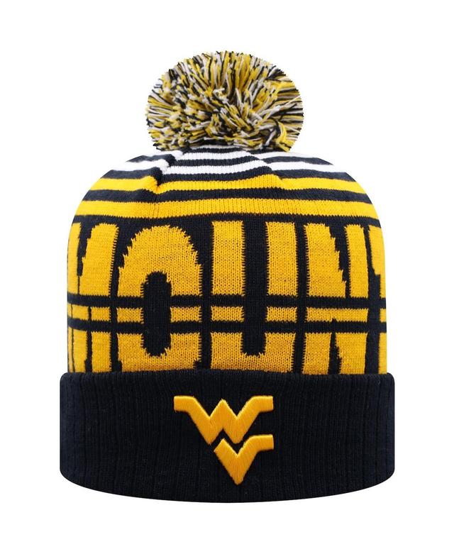 Mens Top of the World Navy and Gold West Virginia Mountaineers Colossal Cuffed Knit Hat with Pom - Navy Product Image