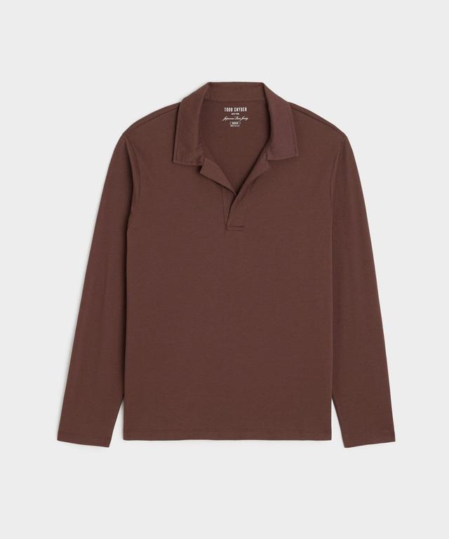 Luxe Jersey Montauk Polo in Toasted Brown Product Image