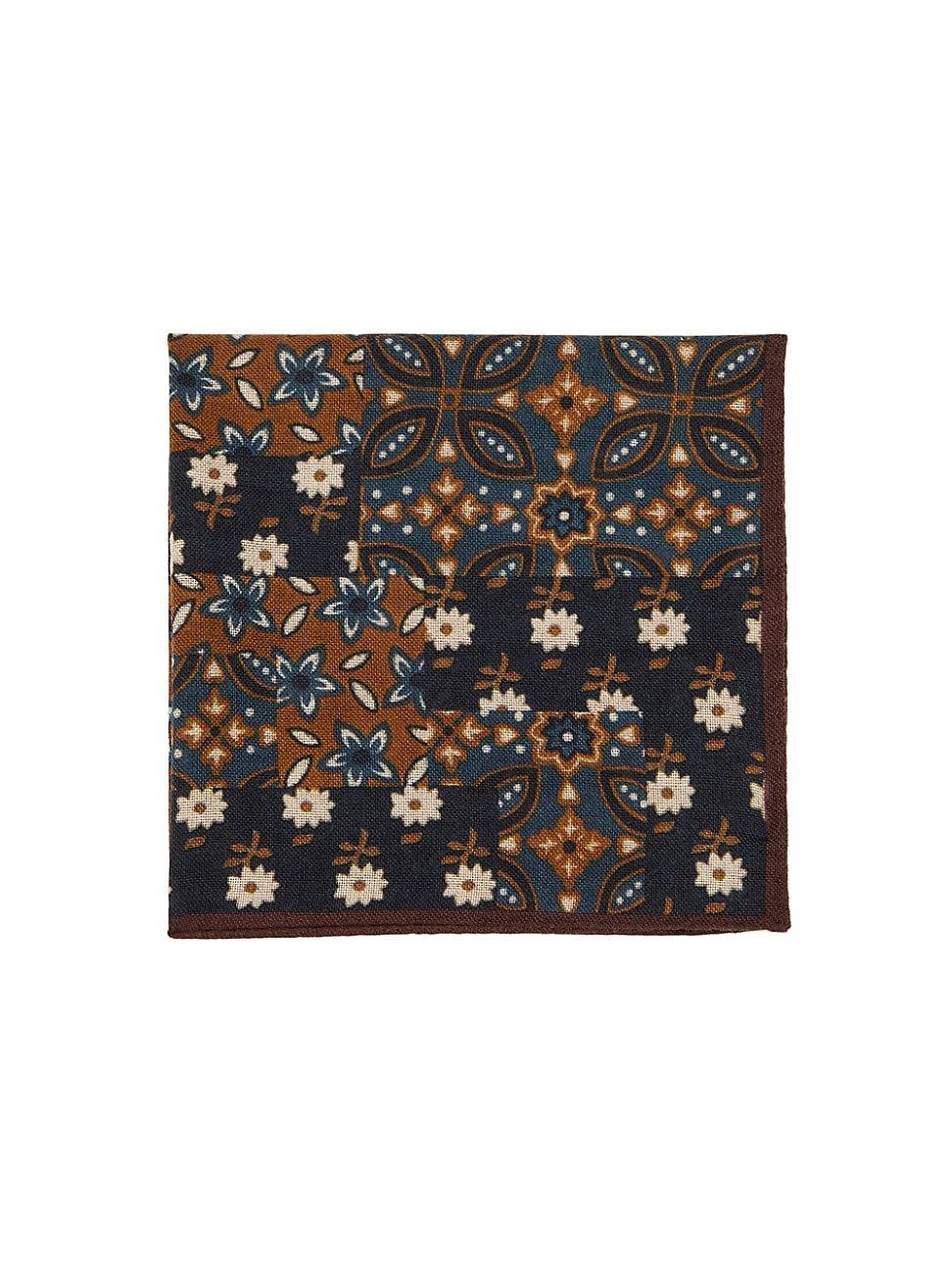 Mens Floral Silk Pocket Square Product Image