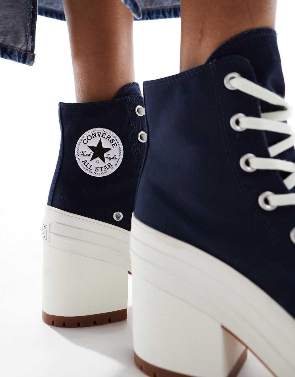 Converse Chuck 70 Hi De Luxe Heeled sneakers in navy and white Product Image