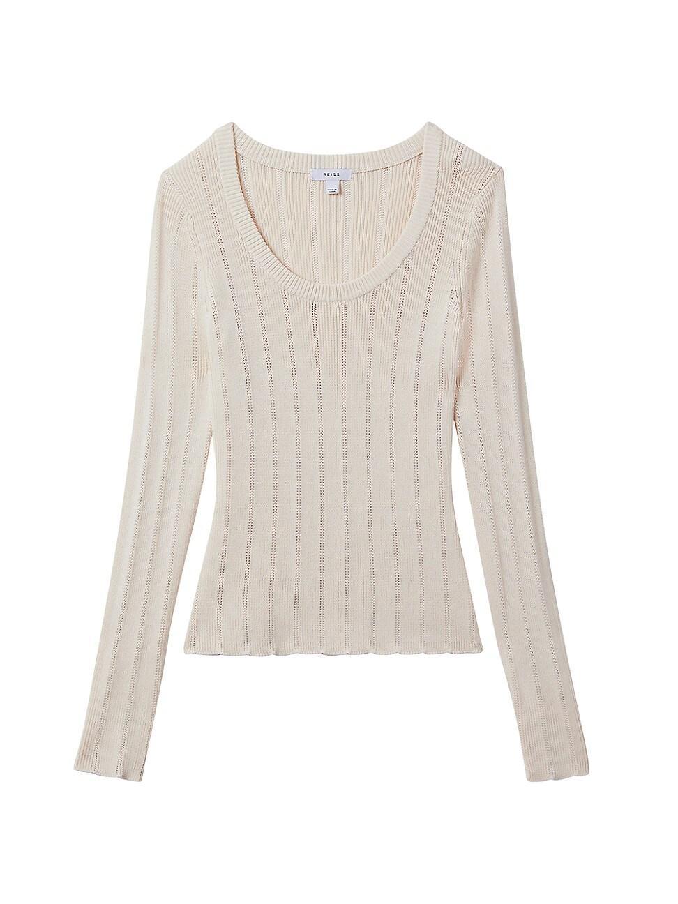 Womens Sierra Pointelle Rib-Knit Sweater Product Image