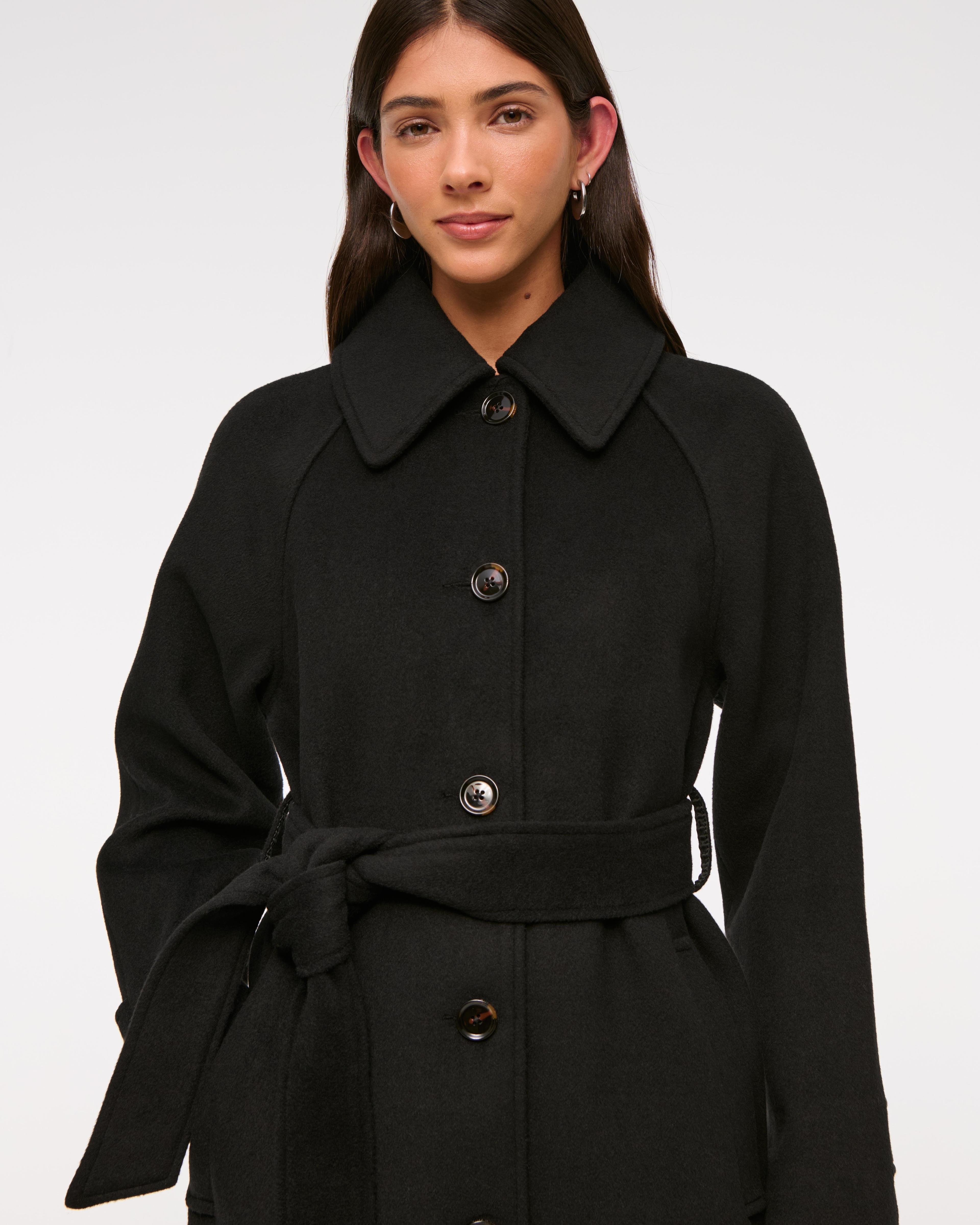 Wool-Blend Belted Coat Product Image