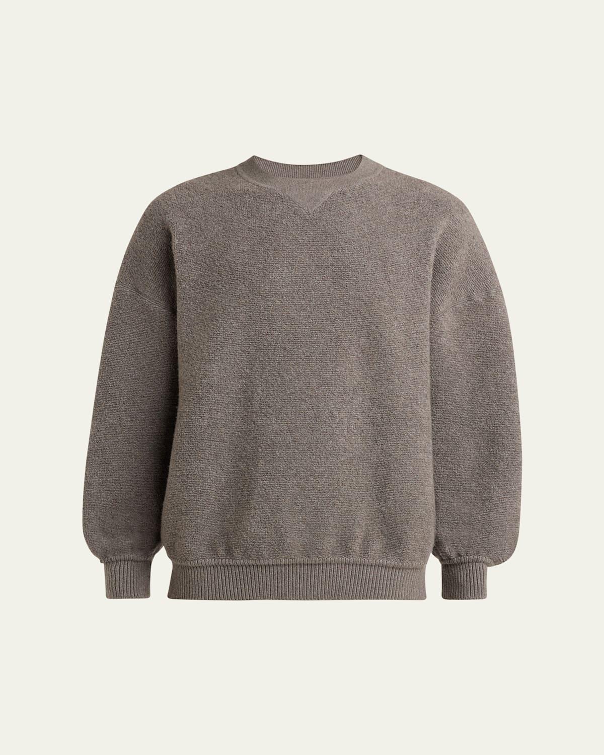 Mens Cocooning Wool and Cashmere Crewneck Sweater Product Image