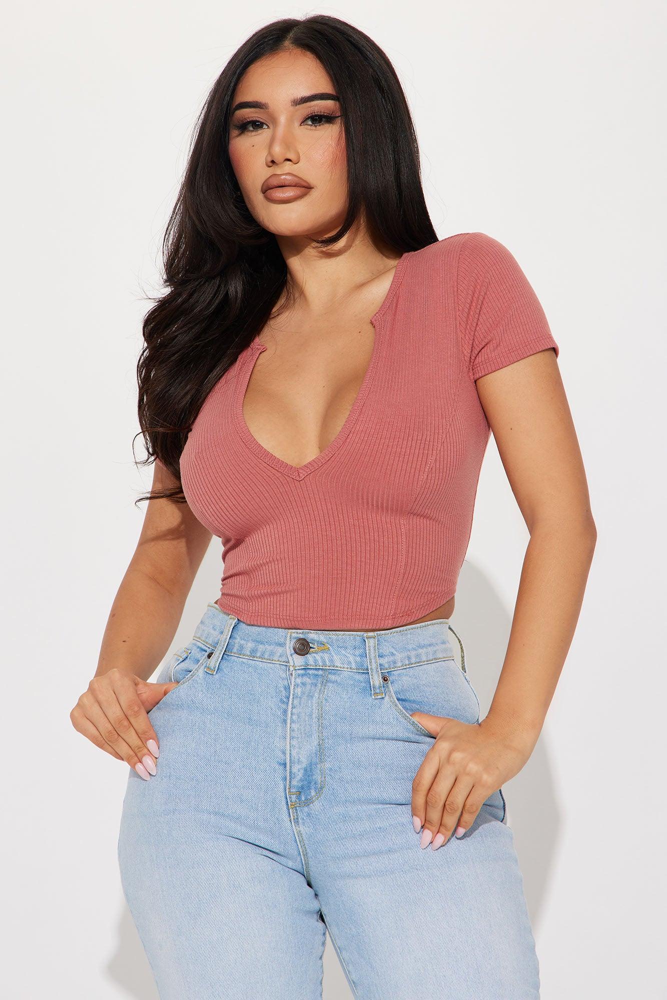 Valentina Plunge Crop Top - Rust Product Image