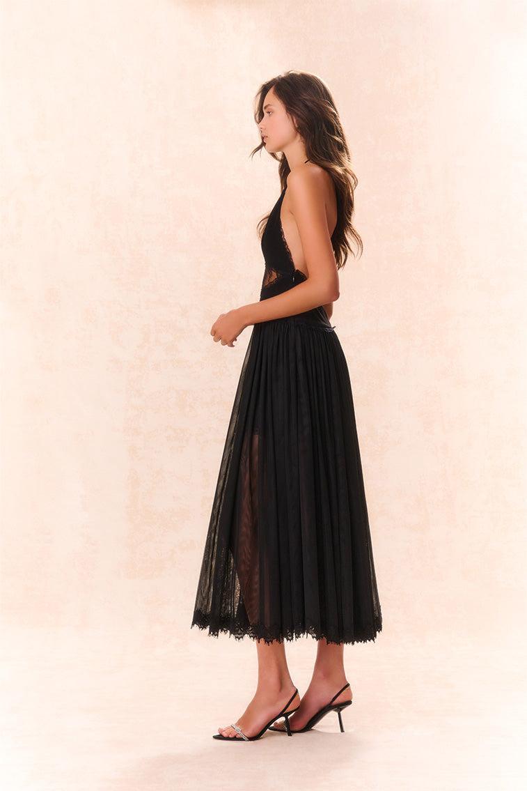 Serendipity Lace Maxi Halter Dress Product Image