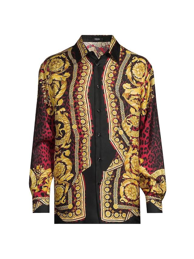 Mens Wild Barocco Print Silk Twill Shirt Product Image