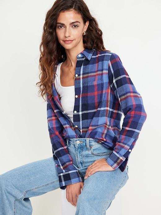 Classic Flannel Button-Down Shirt Product Image