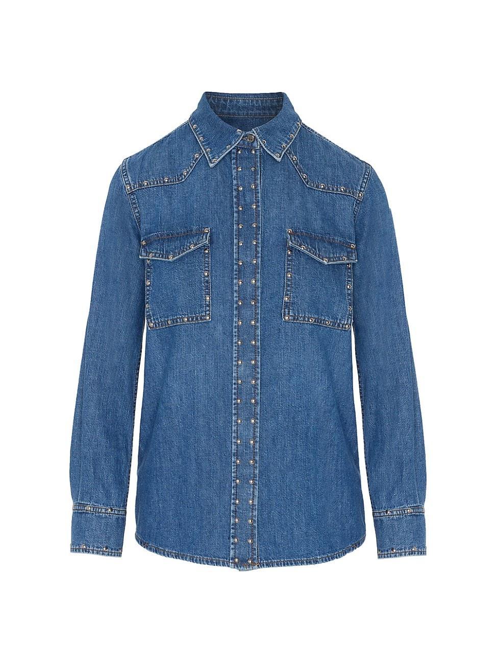 7 For All Mankind Emilia Studded Denim Shirt Product Image