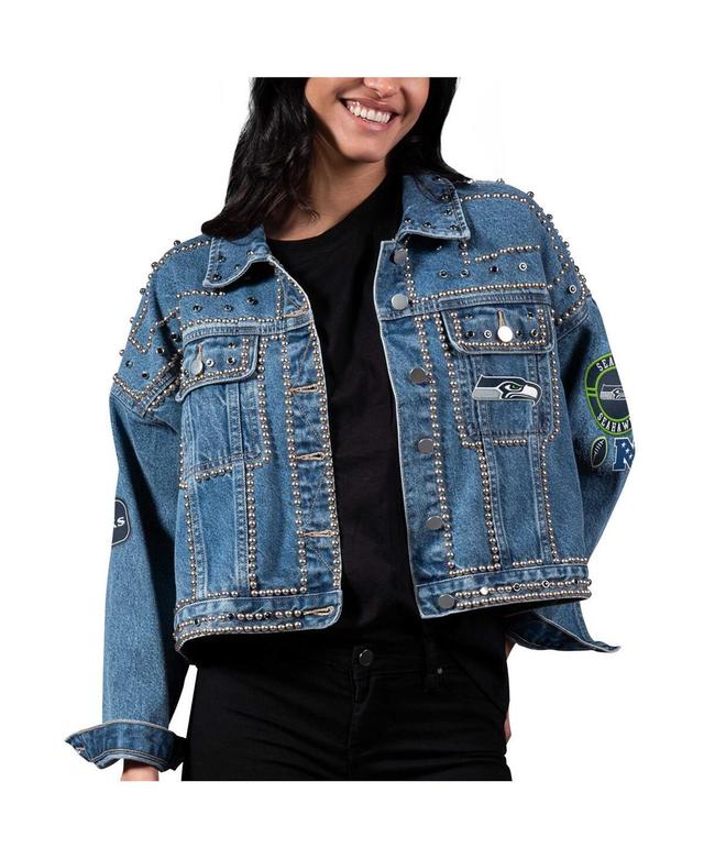 Womens G-iii 4Her by Carl Banks Seattle Seahawks First Finish Medium Denim Full-Button Jacket Product Image