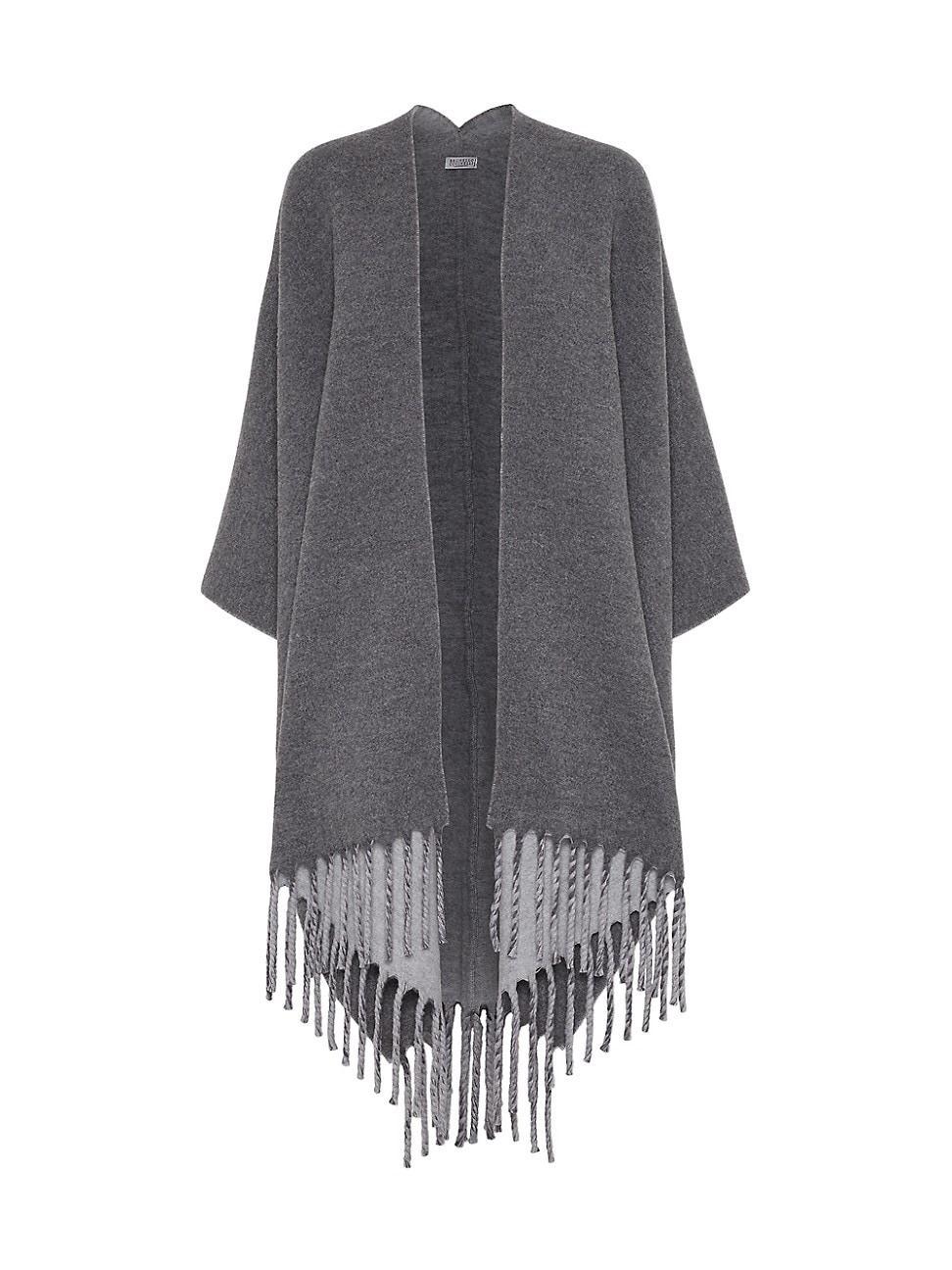 Womens Wool and Cashmere Double Knit Poncho Product Image