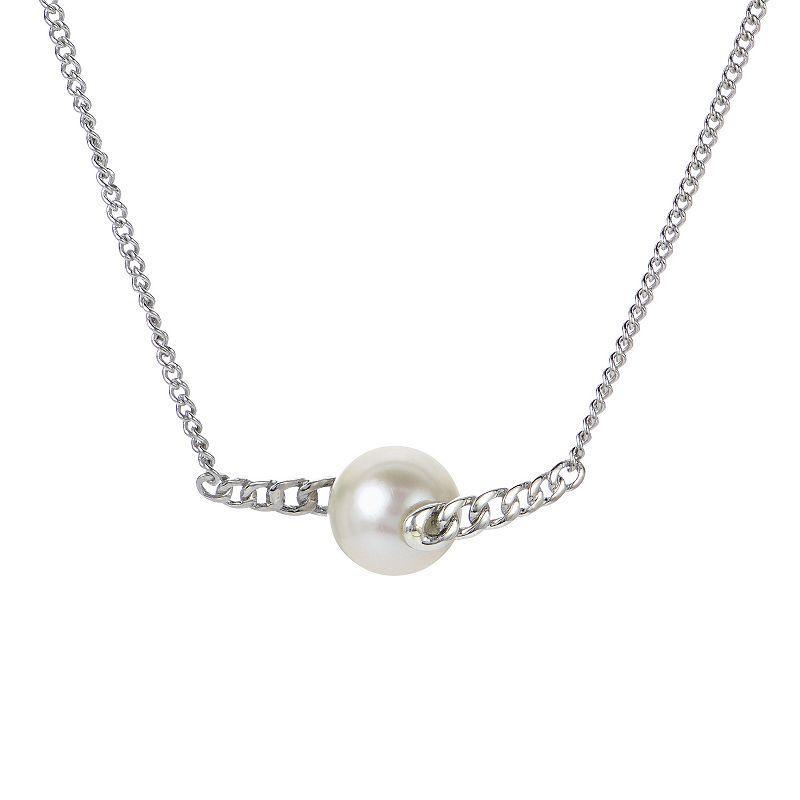 PearLustre by Imperial Sterling Silver Freshwater Cultured Pearl Cast Chain Necklace, Womens White Product Image