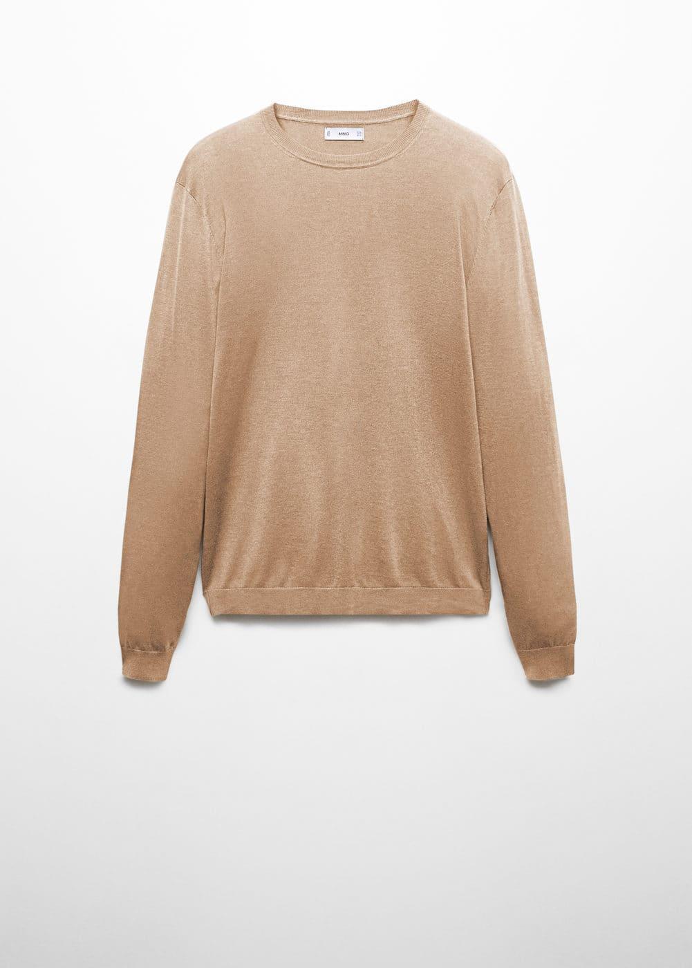 MANGO MAN - Fine mulberry silk sweater mink greyMen Product Image