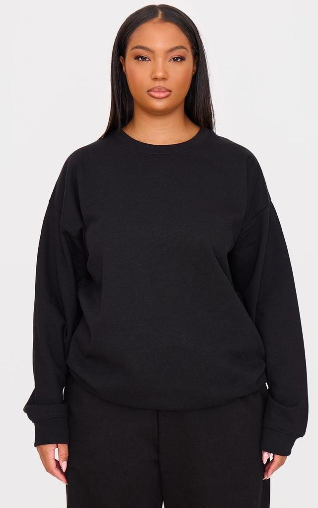 Plus Black Plain Oversized Sweatshirt Product Image