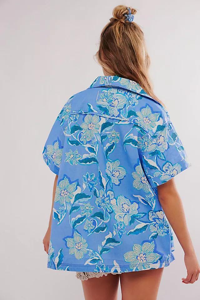 We The Free Retro Tropics Palm Linen Top Product Image