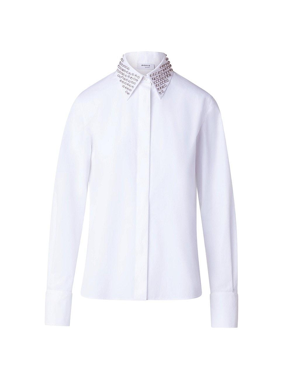 Womens Embellished Collar Cotton Shirt product image