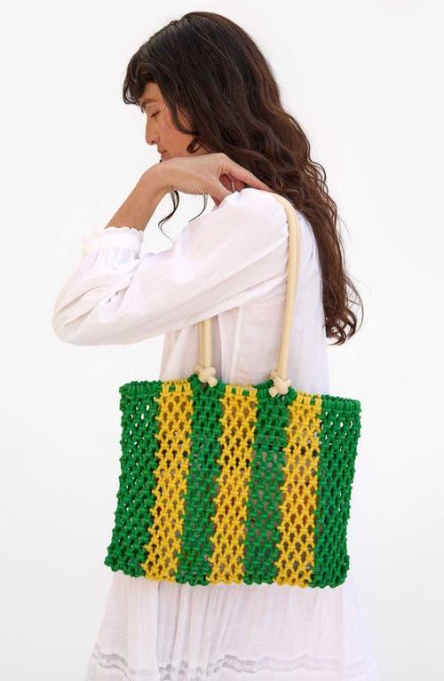 . Sandy Woven Market Tote In Green Product Image