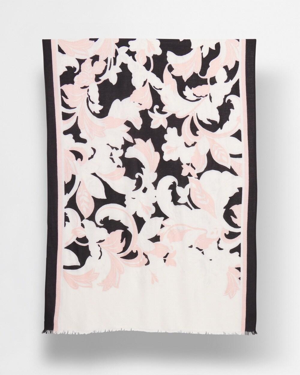 Pink Scroll Floral Scarf Product Image